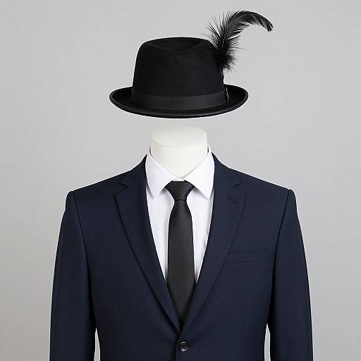 Man in Feathered Party Costume