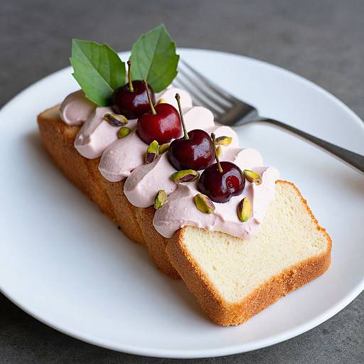 Elegant Sliced Pound Cake with Cherries