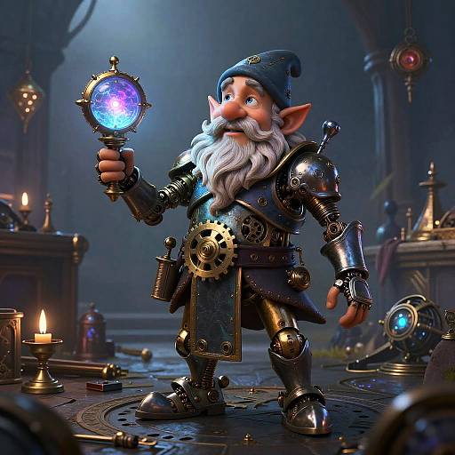 Clockwork Gnome Adventurer in Workshop