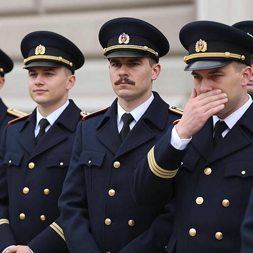 Portrait of Three Uniformed Soldiers