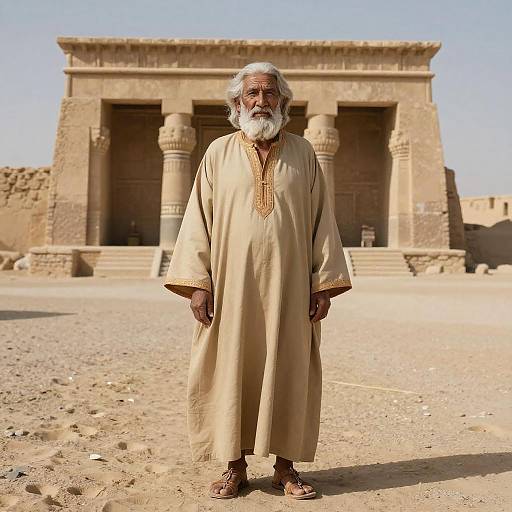 Epic Desert Ruins with Elderly Nomad