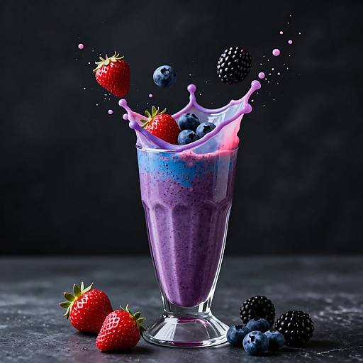 Vibrant Splashing Berry Smoothie