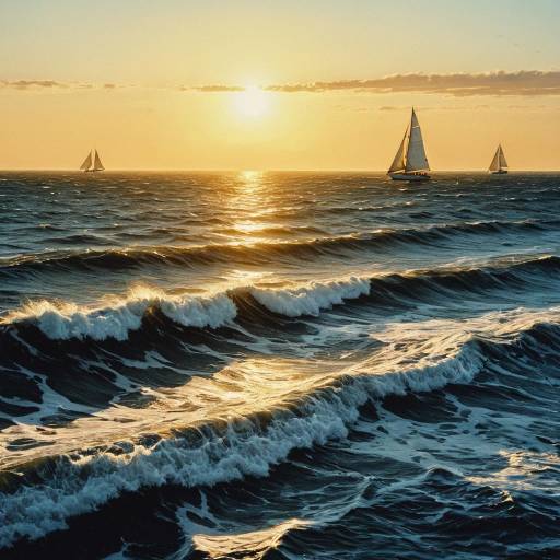 Expansive Ocean with Glimmering Sunlight