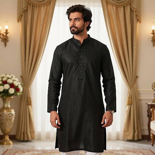 Handsome South Asian Man in Kurta Pajama