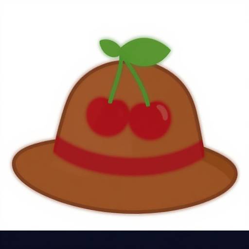 Brown Hat with Cherries Vector