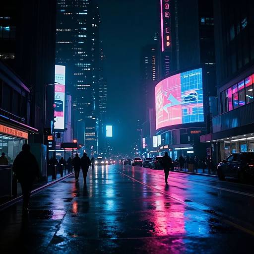 Cyberpunk Neon Rainy Cityscape