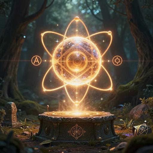 Magical Atomic Orb in Mystical Forest