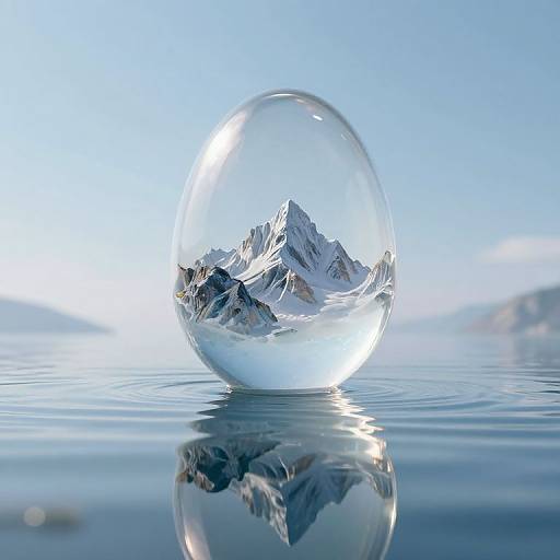 Transparent Eggs with Miniature Mountains