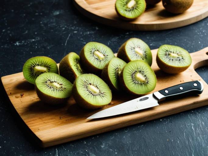 Adorable Kiwi Wallpaper with Sliced Fruit
