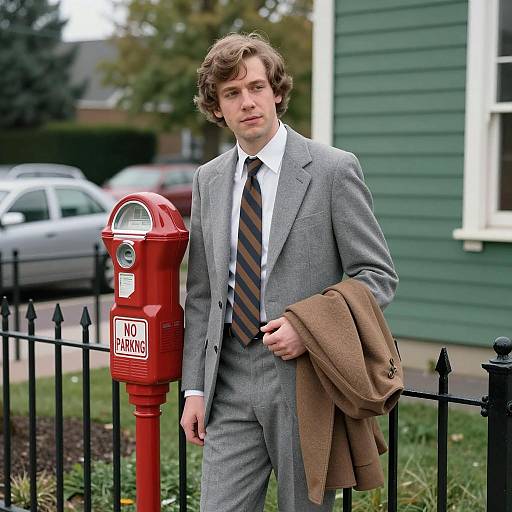 1970s Style Man by Iron Fence