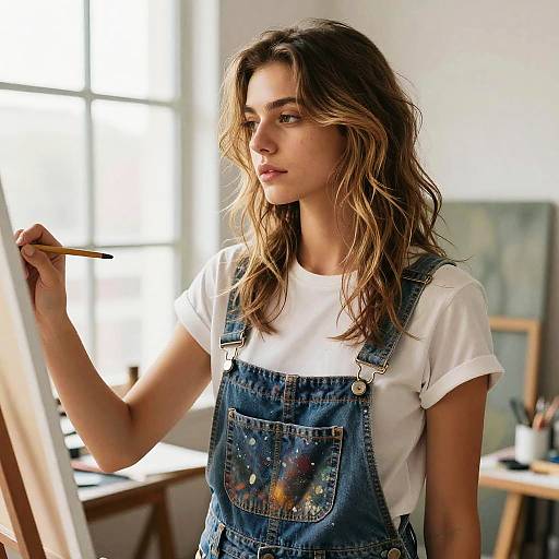 Face-Framing Highlights in Art Studio