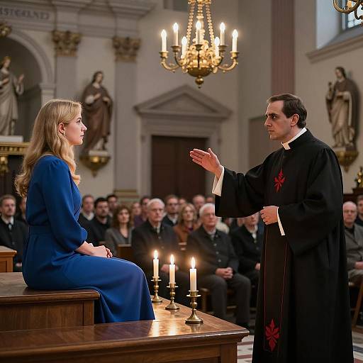 Dramatic Church Gathering Scene