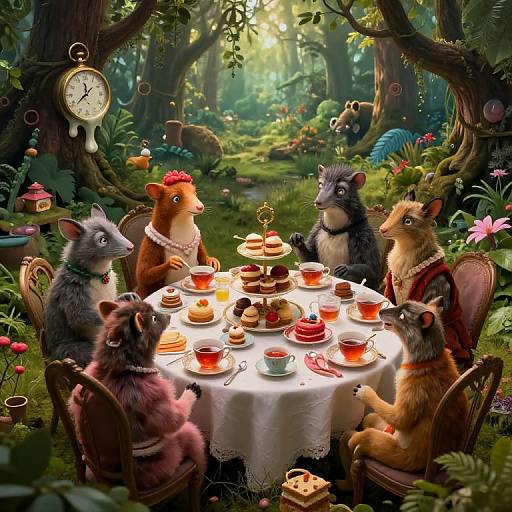 Dreamlike Surreal Tea Party Gathering