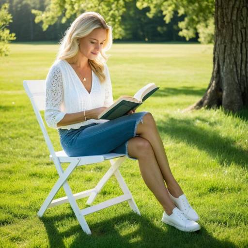 Woman Reading Book Outdoors
