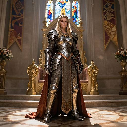 Fierce Warrior Queen in Throne Room