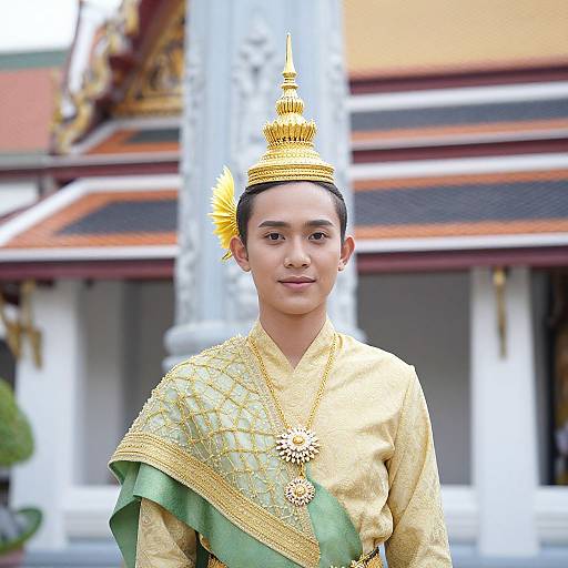 Close-Up Thai National Costume Portrait