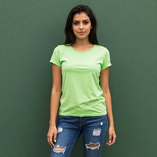 Woman in Lime Green Top