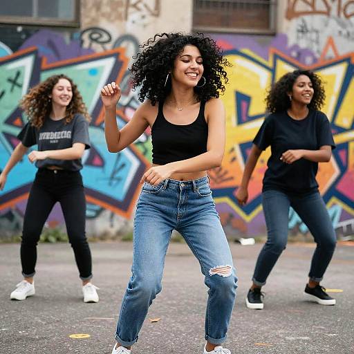 Energetic Dance with Urban Graffiti