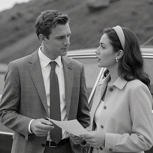 Romantic Black and White Outdoor Portrait