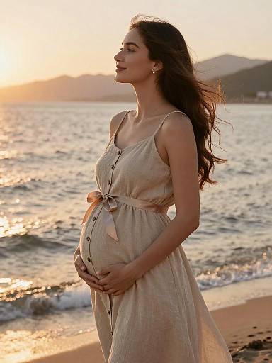 Golden Hour Maternity Linen Sundress