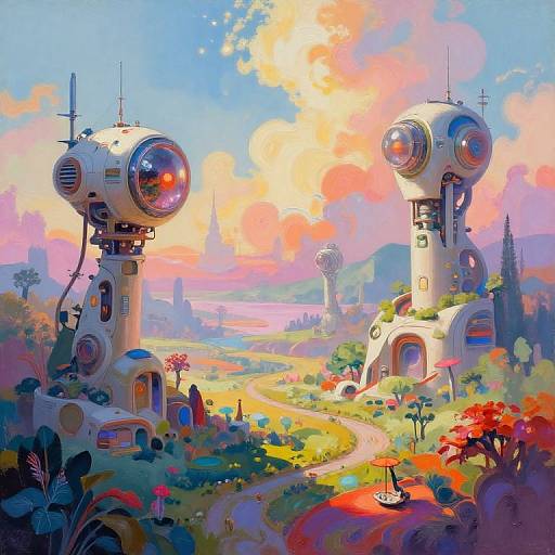 Surreal Futuristic Landscape Art