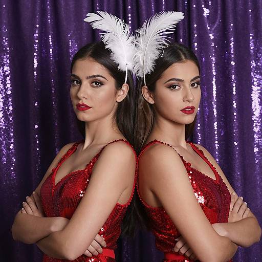 Glamorous Duo with Intense Expressions