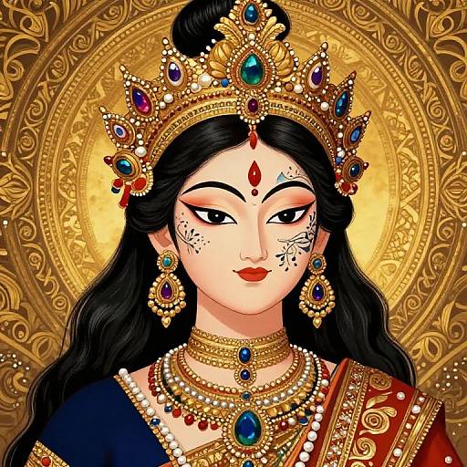 Regal Figure with Elaborate Jewelry