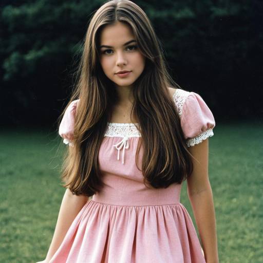 Realistic Teen in Pink Dress Portrait