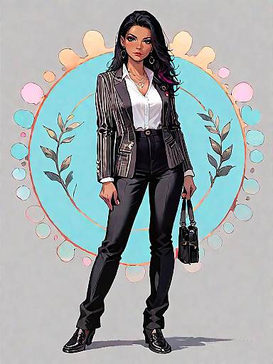 Stylish Businesswoman in Houndstooth Blazer