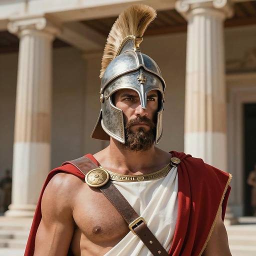 Ancient Greek Warrior in Gladiator Costume