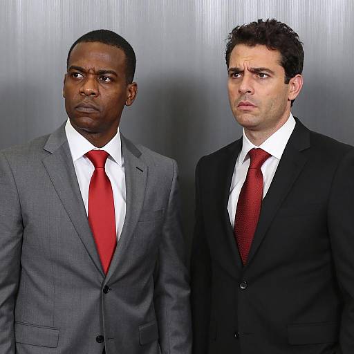 Two Men in Suits With Serious Expressions