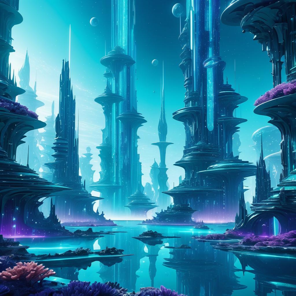 Surreal Underwater Cities in Futuristic Landscapes