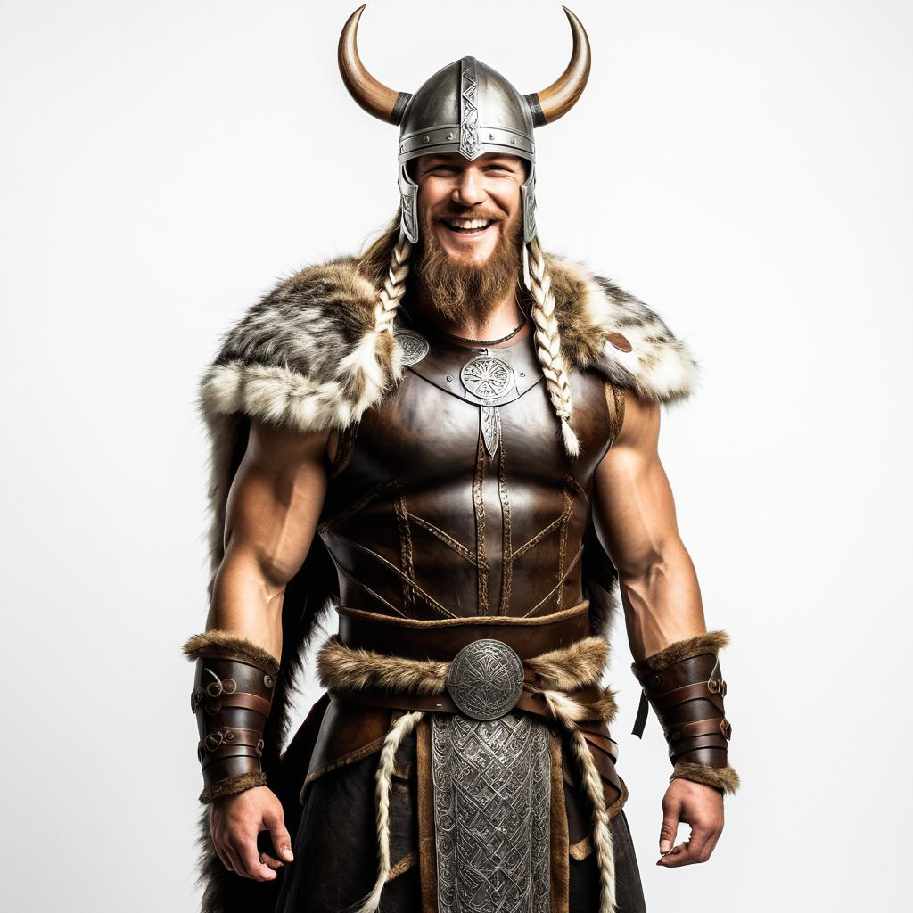 Norse Warrior in Ivory Studio Setting