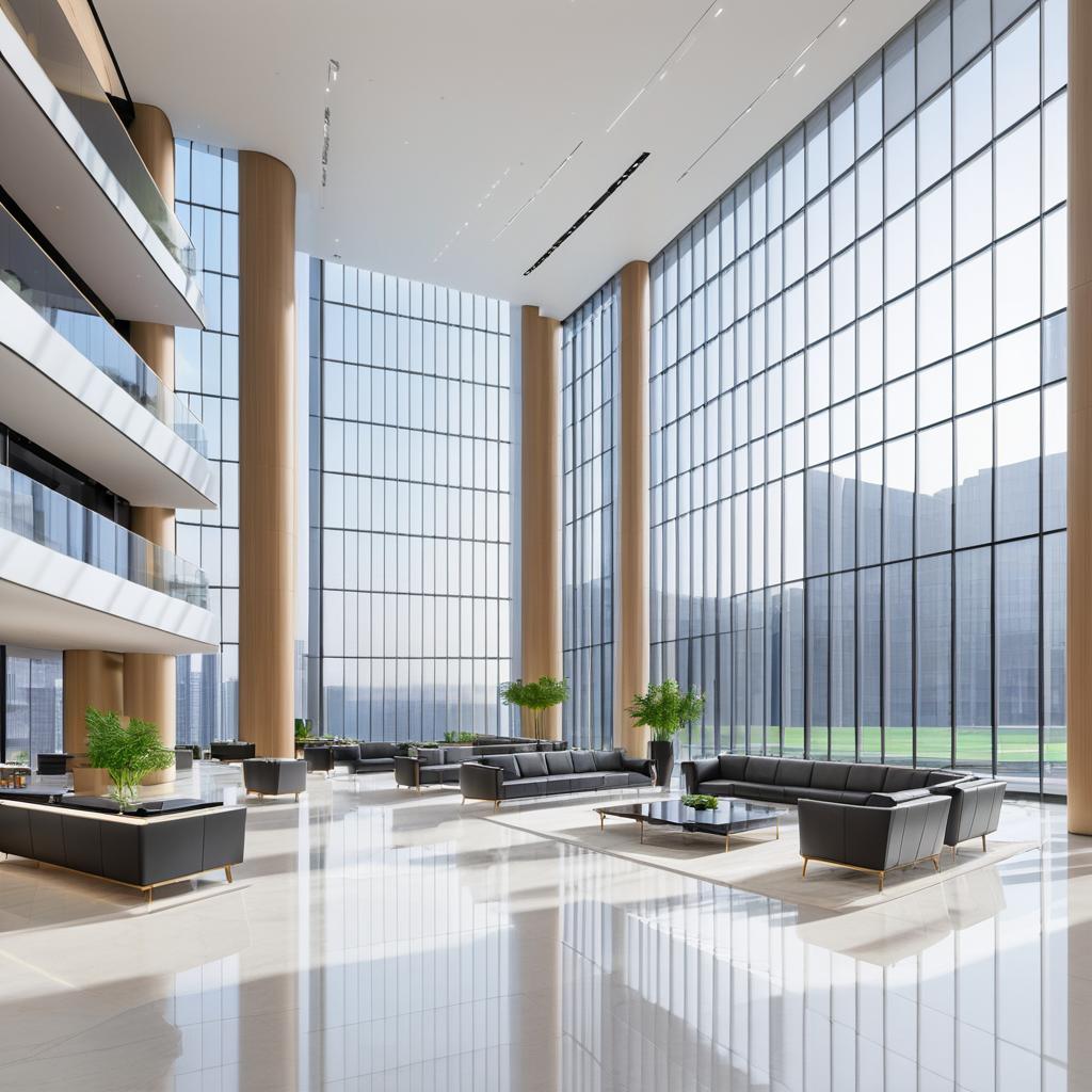 Elegant Modern Office Building Lobby Design