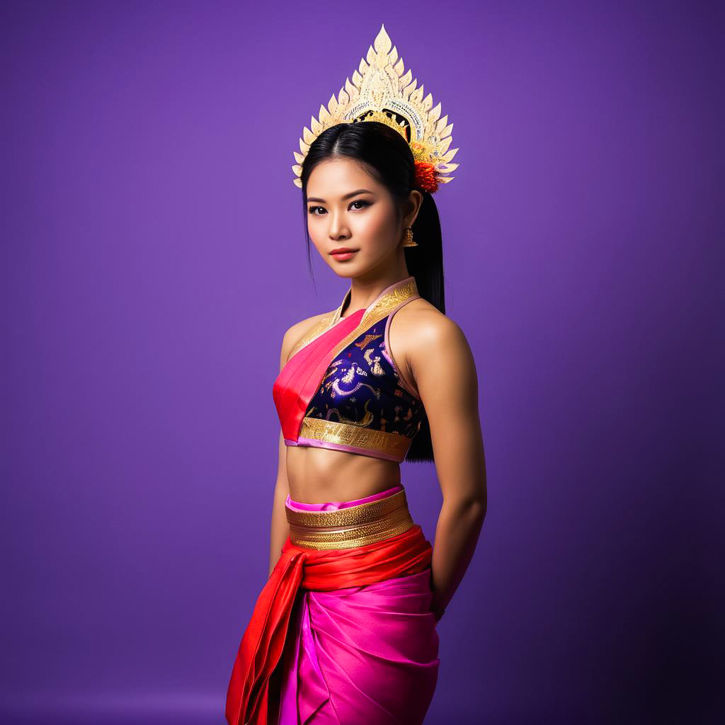 Vibrant Thai Dancer in Traditional Attire