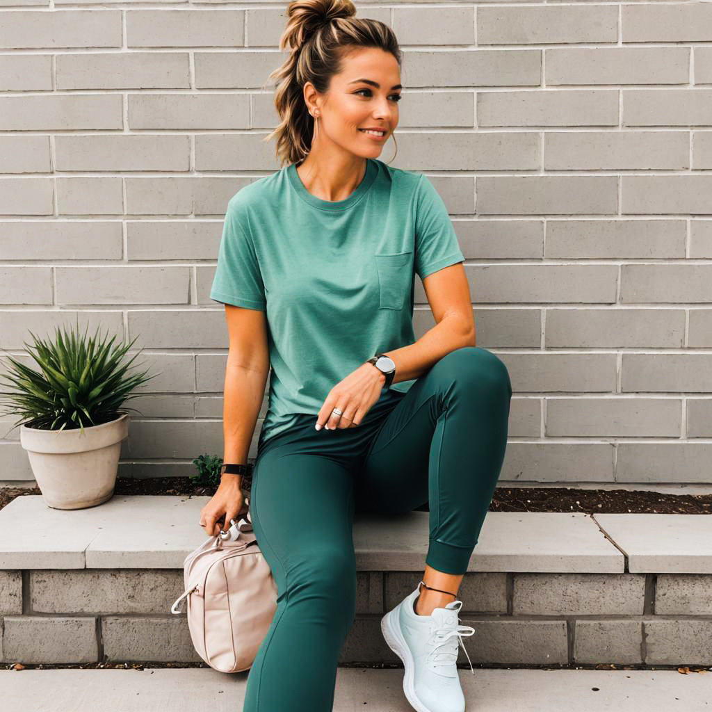 Casual Athletic Woman in Home Office