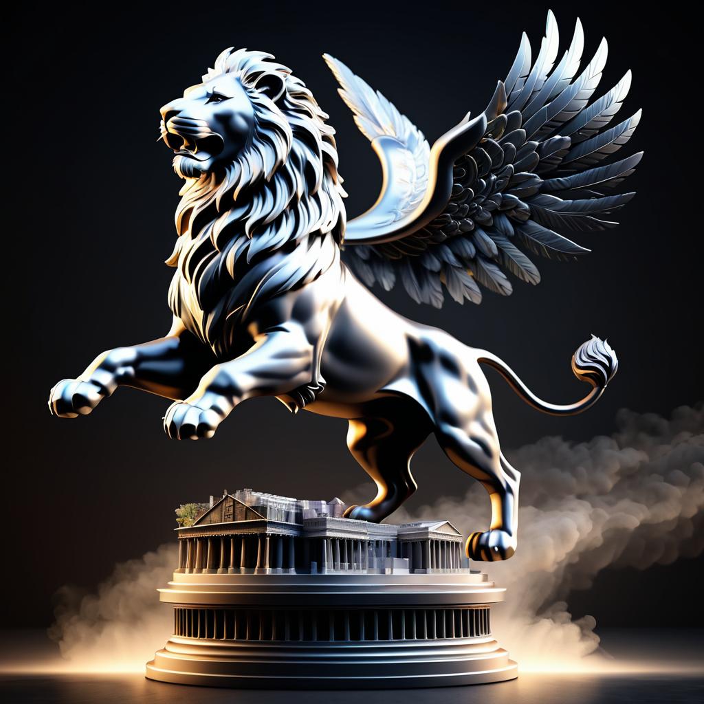 Majestic 3D Lion of Rome Statue