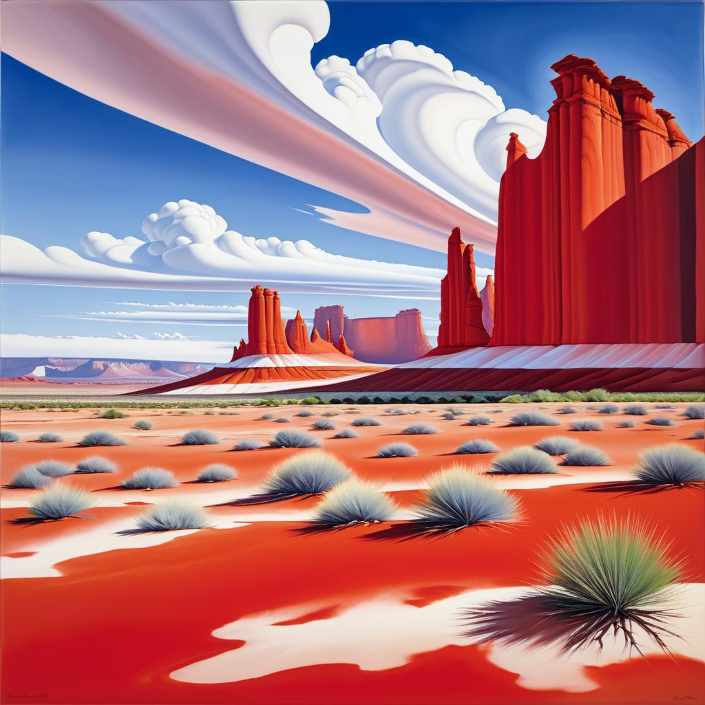 Vibrant Desert Landscape by O'Keeffe