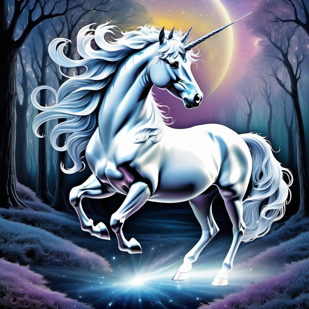 Mystical Unicorn in Vintagepunk Style