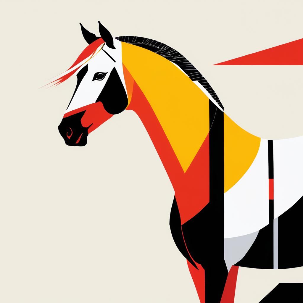 Bold Minimalist Horse in Nagel Style