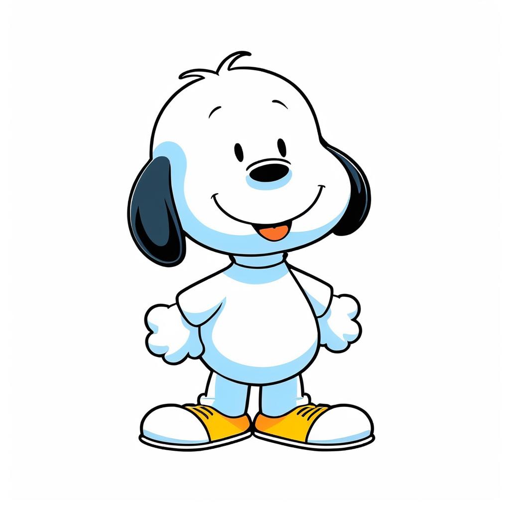 Colorful Snoopy-Inspired Character Illustration