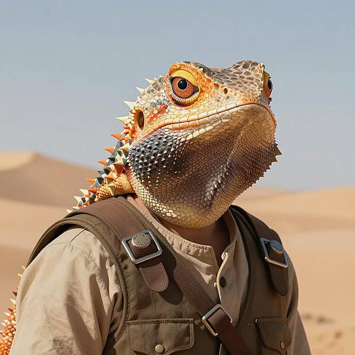 Desert Nomad Lizard Warrior Illustration