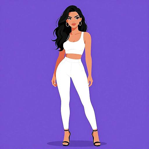 Confident Woman in Modern Digital Art