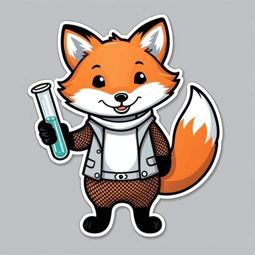 Kawaii Fox Scientist Sticker