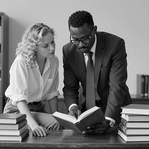 Intimate Study Session in Black and White