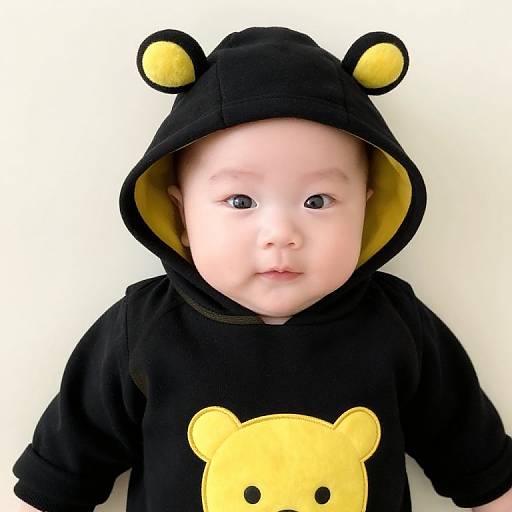 Baby in Black and Yellow Hoodie