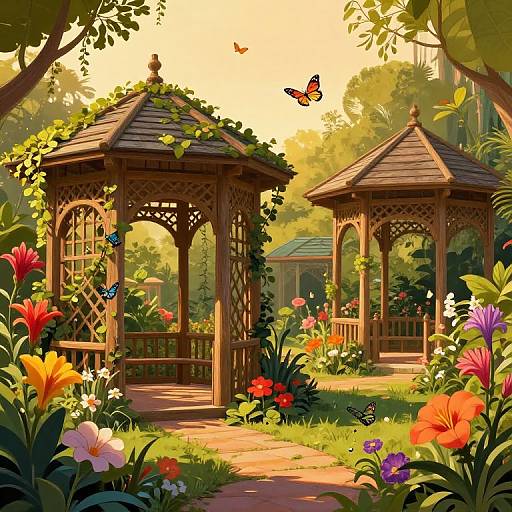 Botanical Garden Pavilion in Golden Hour