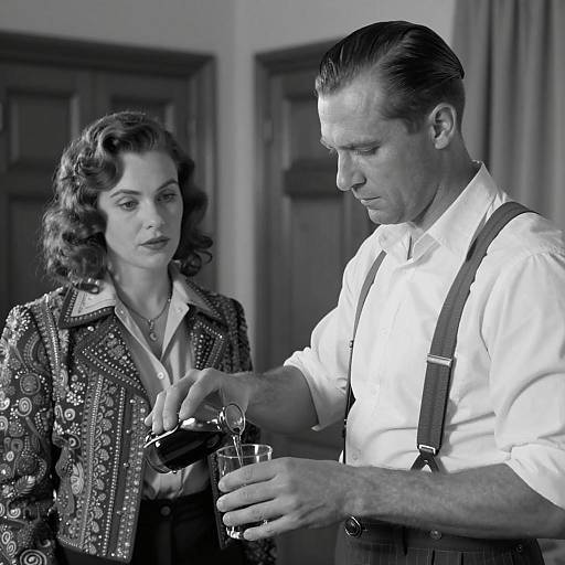 Elegant Indoor Portrait in Black and White