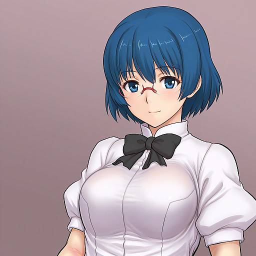 Illustration of Hakamichi shizune, katawa shoujo in the style of Kuro suto sukii