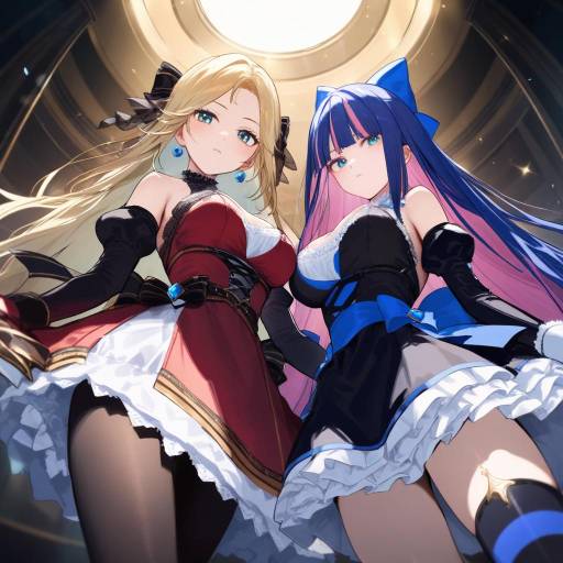 Sisters in Colorful Dresses Showcase